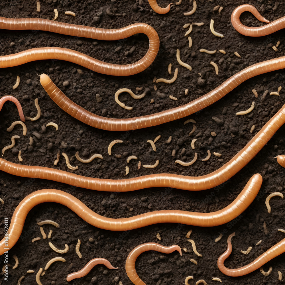 Fototapeta premium Structure of earthworm for biology lesson
