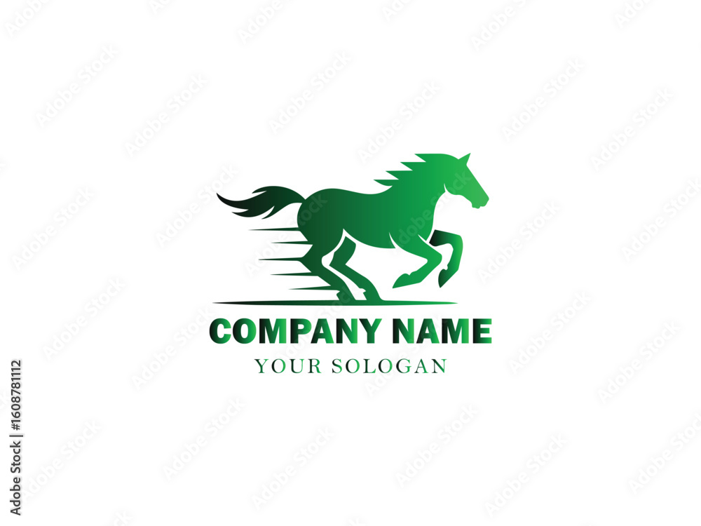 Fototapeta premium Dynamic Silhouette of a Galloping Horse, Ideal for a Modern Company Logo