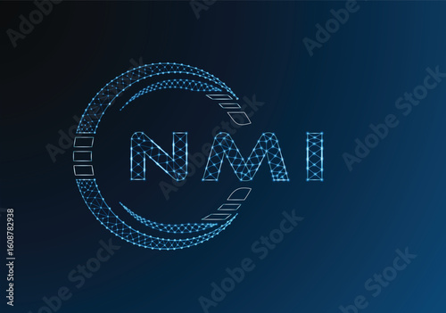 NMI low poly letter logo vector design. NMI lower poly logo design. Low poly logo.
