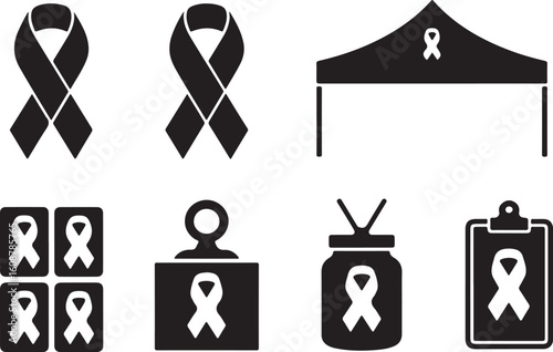  Awareness Ribbon and Event Icons Collection