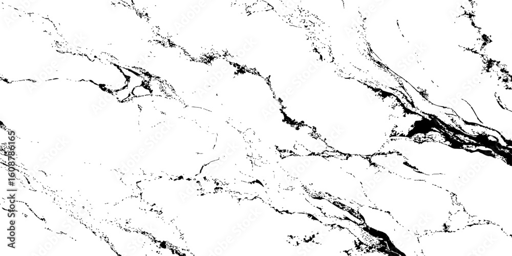 Obraz premium Create a high-resolution, seamless white marble texture with intricate black veining patterns. The design should evoke elegance and natural stone aesthetics,