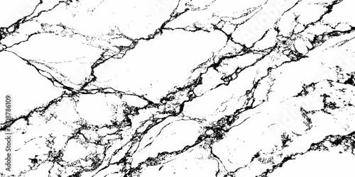 Create a high-resolution, seamless white marble texture with intricate black veining patterns. The design should evoke elegance and natural stone aesthetics,