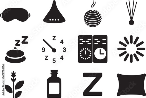  Sleep and Relaxation Icons Collection