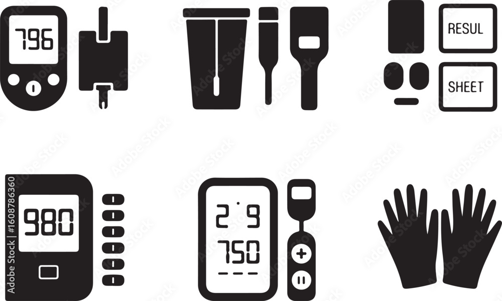 Fototapeta premium Medical Equipment and Testing Icons Collection