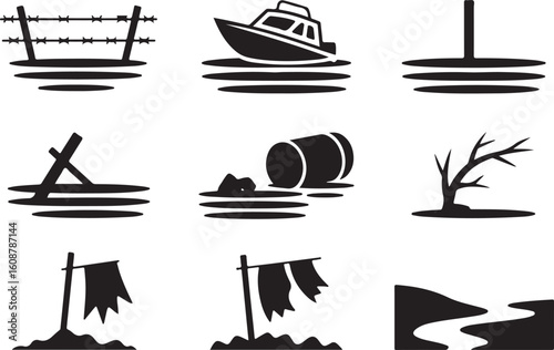 Pollution and Environmental Damage Icons Collection