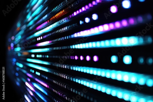 LED Wall Panel with RGB light bars that pulse and fade dynamically, changing colors smoothly.