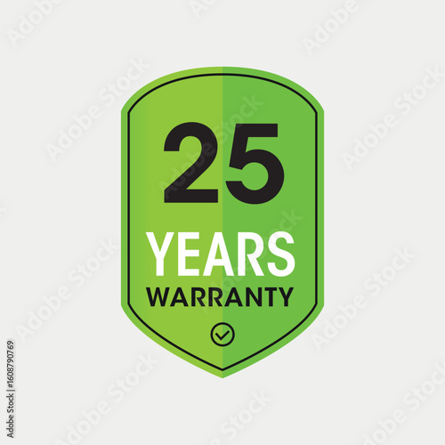 25-Year Warranty Badge Sign illustration vector.
