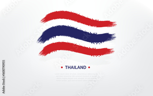 Thailand Flag grunge Brush Stroke Background banner