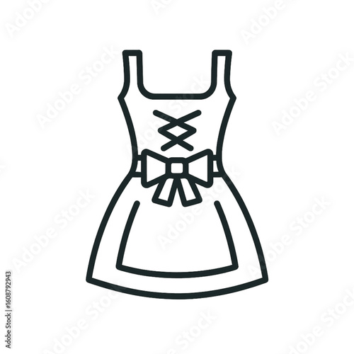 Oktoberfest dirndl dress icon transparent background