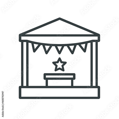 Oktoberfest festival stage icon transparent background