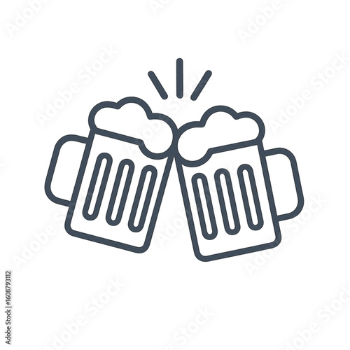 Oktoberfest toasting glasses icon transparent background