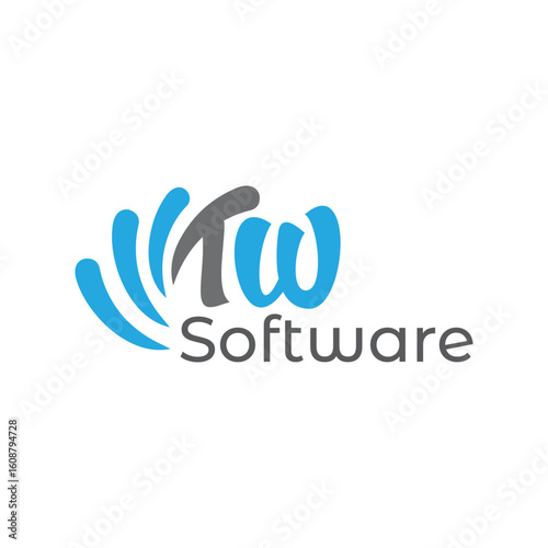 The **TW Software logo** features clean, modern typography with subtle tech-inspired elements, symbolizing innovation, efficiency, and reliability for a cutting-edge software brand identity.
