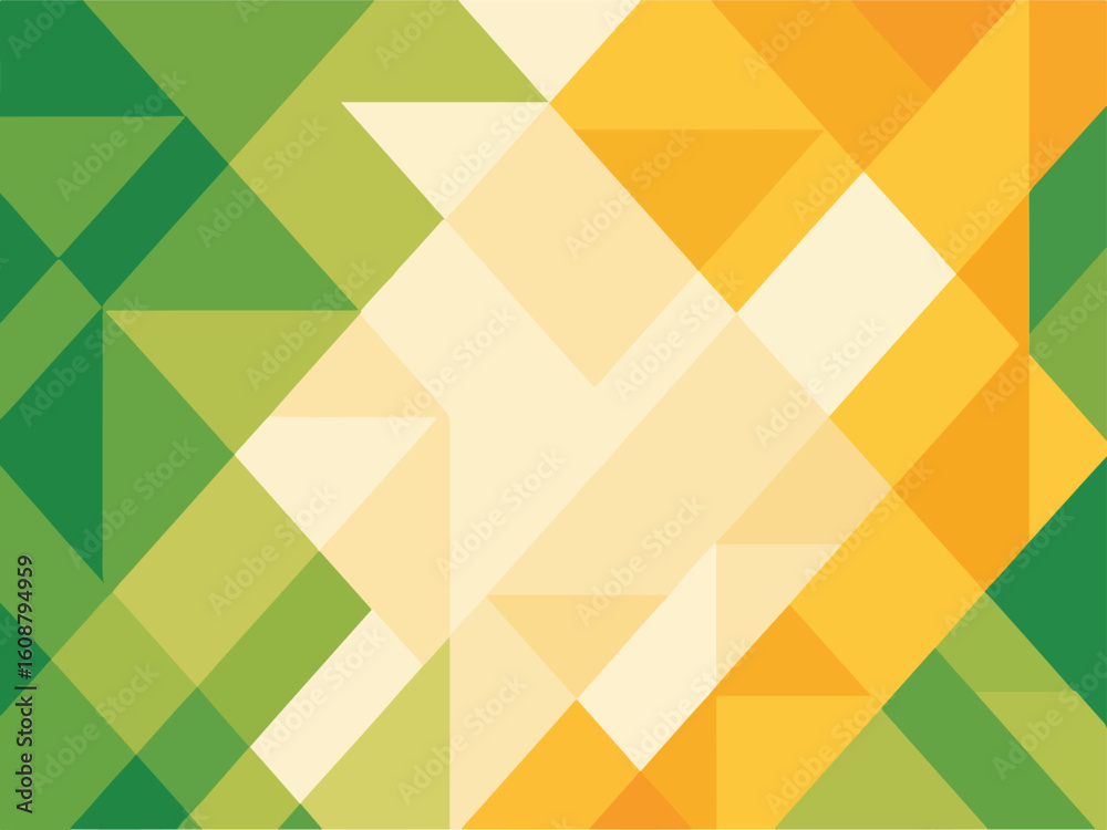 Abstract green, yellow, and white triangle geometric pattern vector background. Perfect for India Independence Day designs, posters, and social media. Abstract green, yellow, and white triangle geometric pattern vector background. Perfect for India Independence Day designs, posters, and social media.