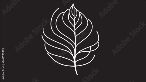 Minimalist abstract silhouette of a phoenix isolated on transparent background