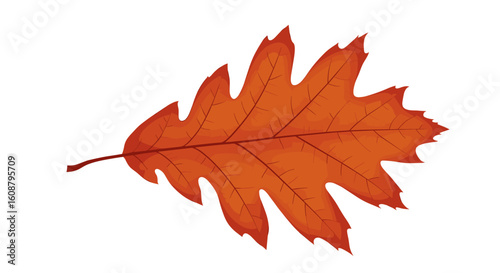 Vibrant autumn leaf on white background capturing fall's essence