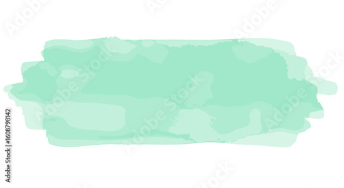 Aqua green watercolor brush stroke textured background for creative design