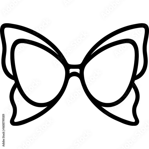 Butterfly glasses oversized glamorous fashion outline vector