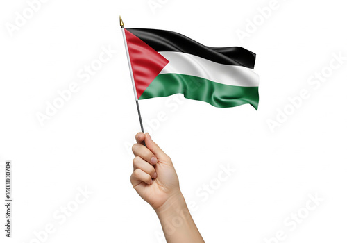 Palestine Flag Image Photo, Isolated Palestine Flag Image, Hand holding Palestine Flag Isolated Image, Isolated Palestina Flag Image, Free Palestine.