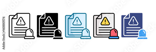 Incident Report Icon Set Multiple Style Collection