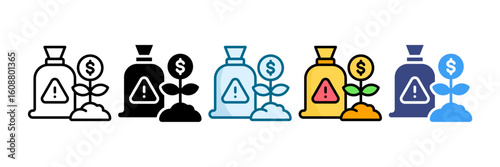 Investment Risk Icon Set Multiple Style Collection