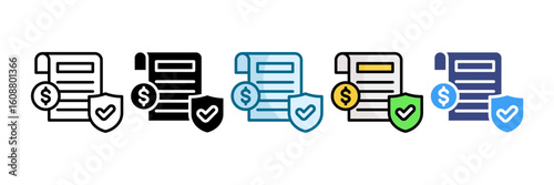 Insurance Claim Icon Set Multiple Style Collection