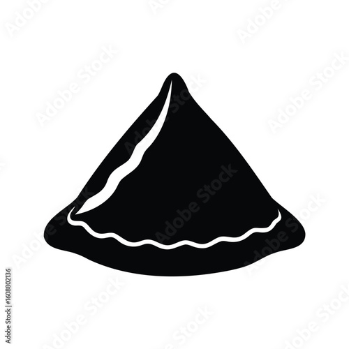 A simple and elegant depiction of a samosa with crispy outer layer