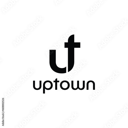 The **Uptown logo** features sleek, contemporary typography with stylish design elements, symbolizing sophistication, growth, and modern urban appeal for a versatile and upscale brand identity.
