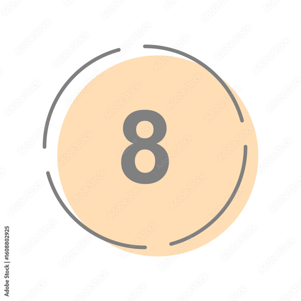 Fototapeta premium Spring Color Number Label – 8 (Pastel Style)