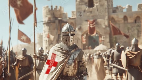 the Crusades battle scene knights in chainmail 4K Videos 