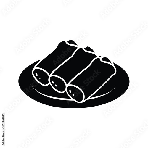 Delicious spring rolls arranged on a plate ready to be served elegantly