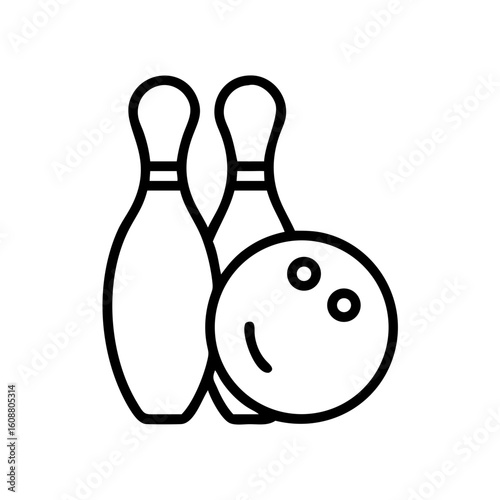 Icon of a bowling ball and pins representing the sport