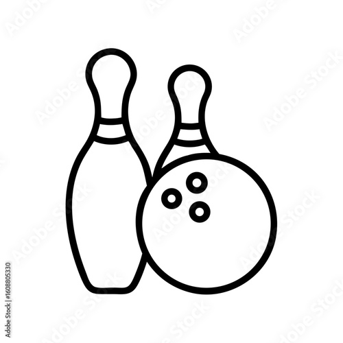 Icon of a bowling ball and pins representing the sport