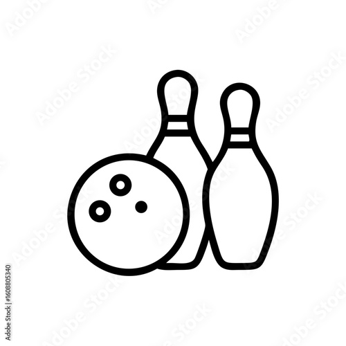 Icon of a bowling ball and pins representing the sport