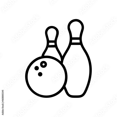 Icon of a bowling ball and pins representing the sport