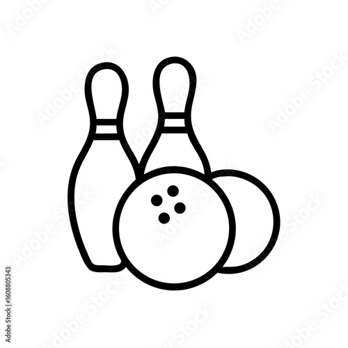 Icon of a bowling ball and pins representing the sport