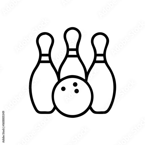 Icon of a bowling ball and pins representing the sport