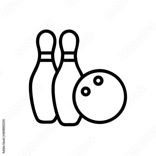 Icon of a bowling ball and pins representing the sport