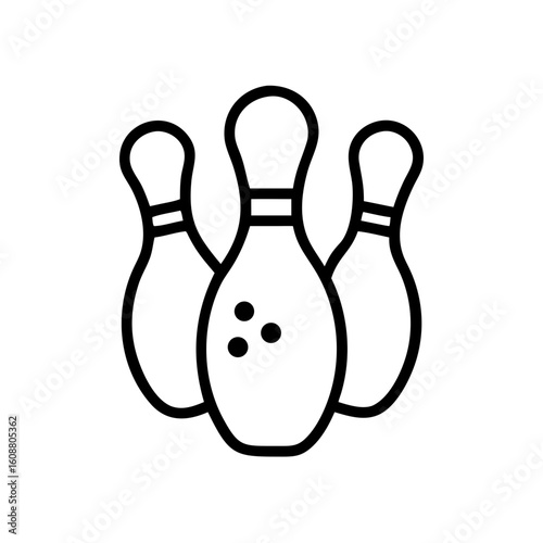 Icon of a bowling ball and pins representing the sport