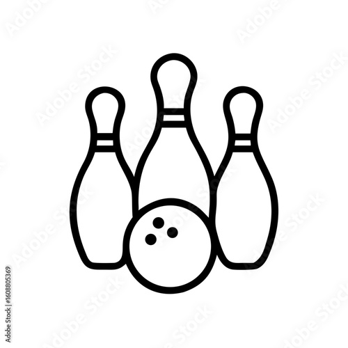 Icon of a bowling ball and pins representing the sport