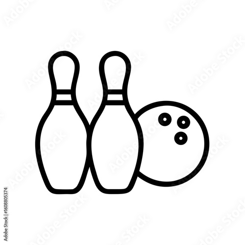 Icon of a bowling ball and pins representing the sport