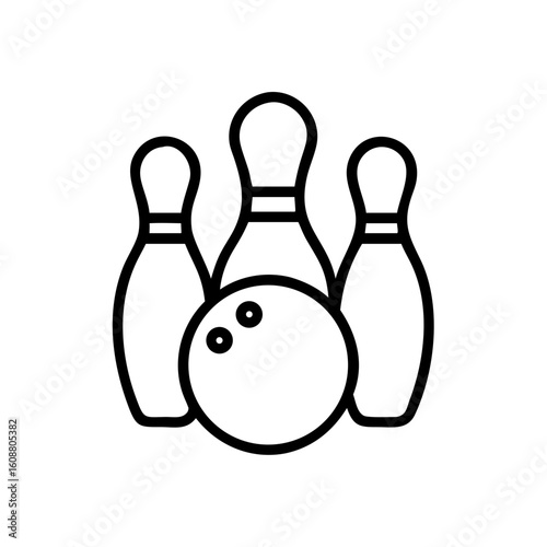 Icon of a bowling ball and pins representing the sport