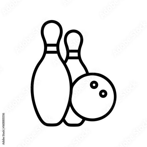 Icon of a bowling ball and pins representing the sport