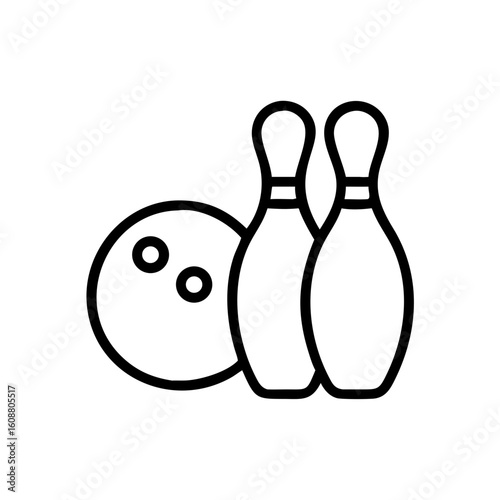 Icon of a bowling ball and pins representing the sport