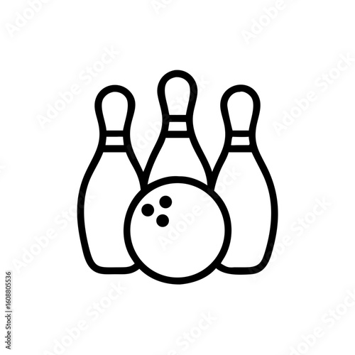 Icon of a bowling ball and pins representing the sport