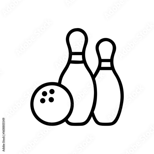 Icon of a bowling ball and pins representing the sport