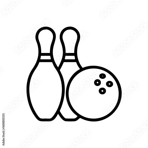 Icon of a bowling ball and pins representing the sport