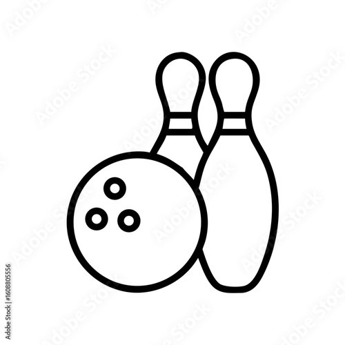Icon of a bowling ball and pins representing the sport