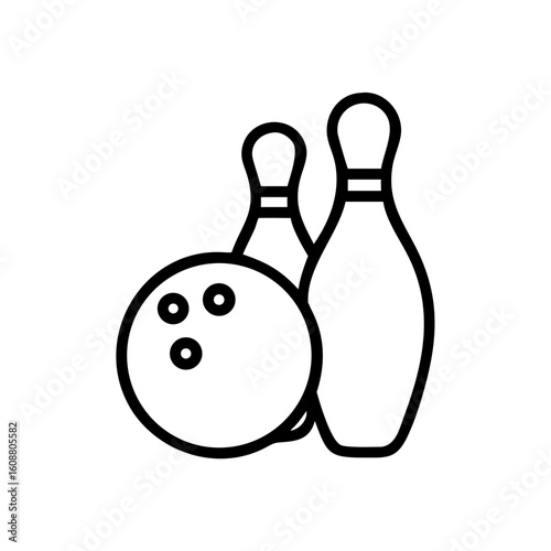 Icon of a bowling ball and pins representing the sport