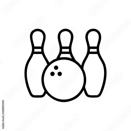 Icon of a bowling ball and pins representing the sport