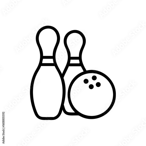 Icon of a bowling ball and pins representing the sport